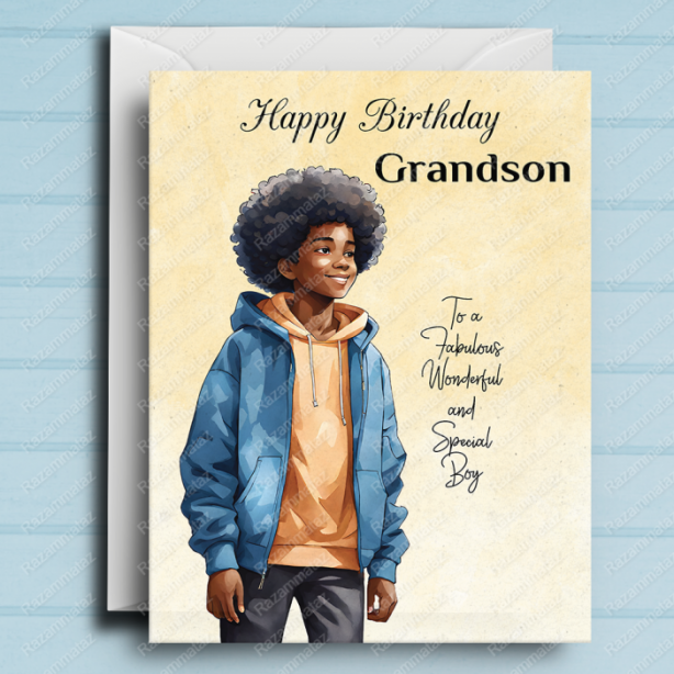 Black Boy Birthday Card R